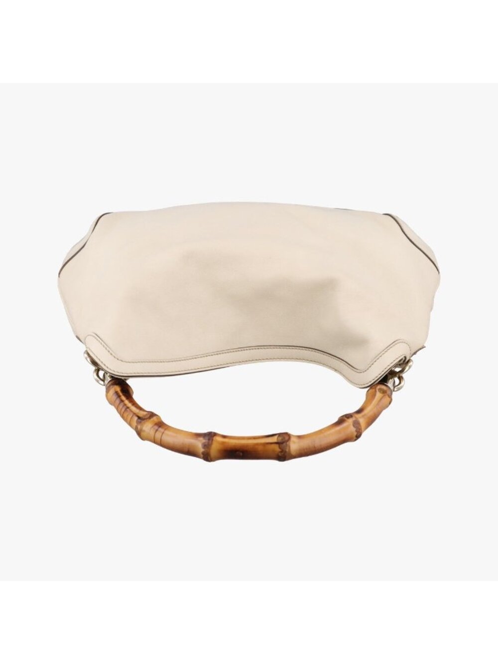 ★SOLD★ Gucci Bamboo White Leather Messenger Bag - Picture 8 of 15